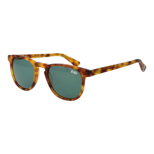 Trendy Superdry zonnebril voor heren in een tortoise kleur met UV400 bescherming.