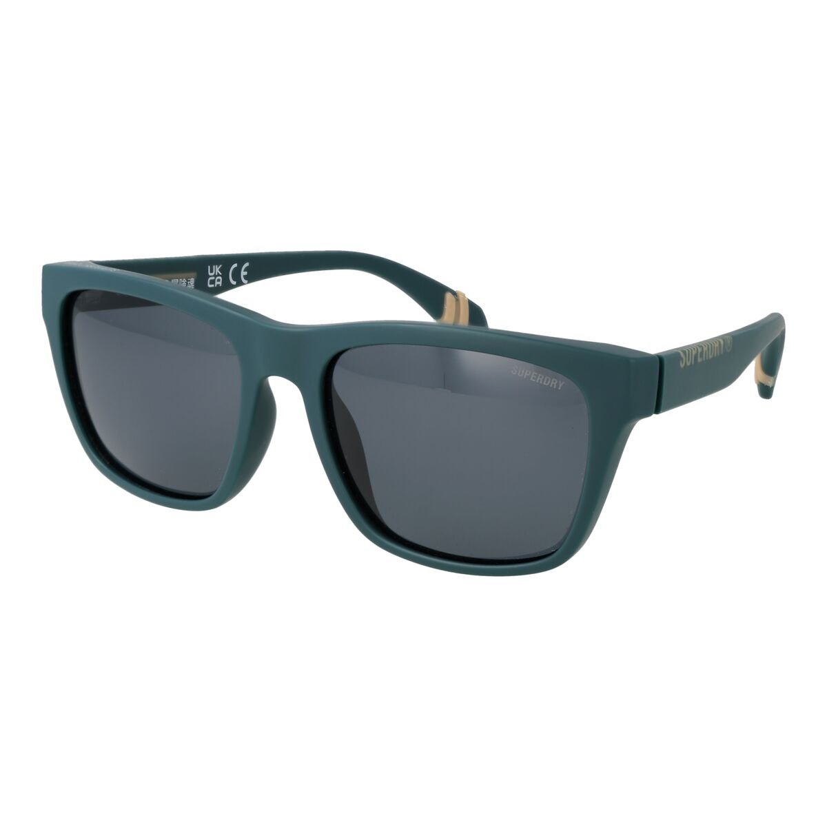 Superdry zonnebril heren in trendy groene kleur met UV400-bescherming.