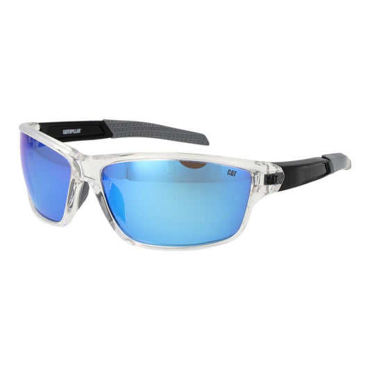 Caterpillar zonnebril voor heren met een multicolour frame en blauwe glazen.
