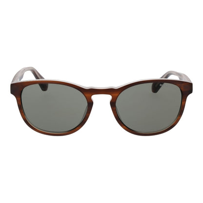 Zonnebril Heren Superdry SDS 5030 53101 in bruin met groene glazen, frontaanzicht.
