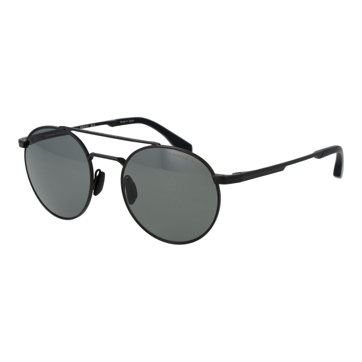 Zwarte Range Rover zonnebril voor heren met 100% UV-bescherming, zijaanzicht.