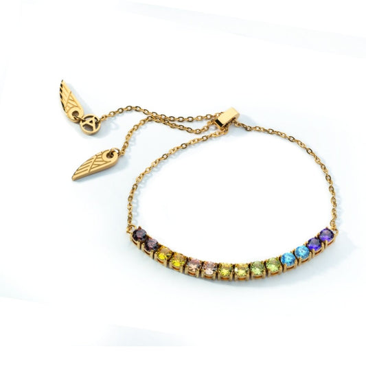 Gouden AN Jewels armband met kleurrijke stenen voor een elegante uitstraling.