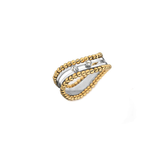 Elegante AN Jewels ring voor dames in maat 7 met gouden en zilveren details.