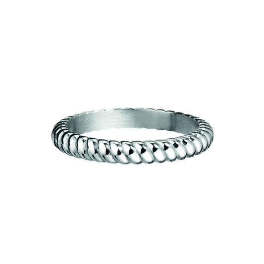 Stijlvolle AN Jewels ring voor dames met een gedraaid ontwerp in zilver.