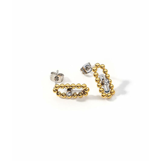 Elegante AN Jewels oorbellen met sprankelende details in goudkleur.