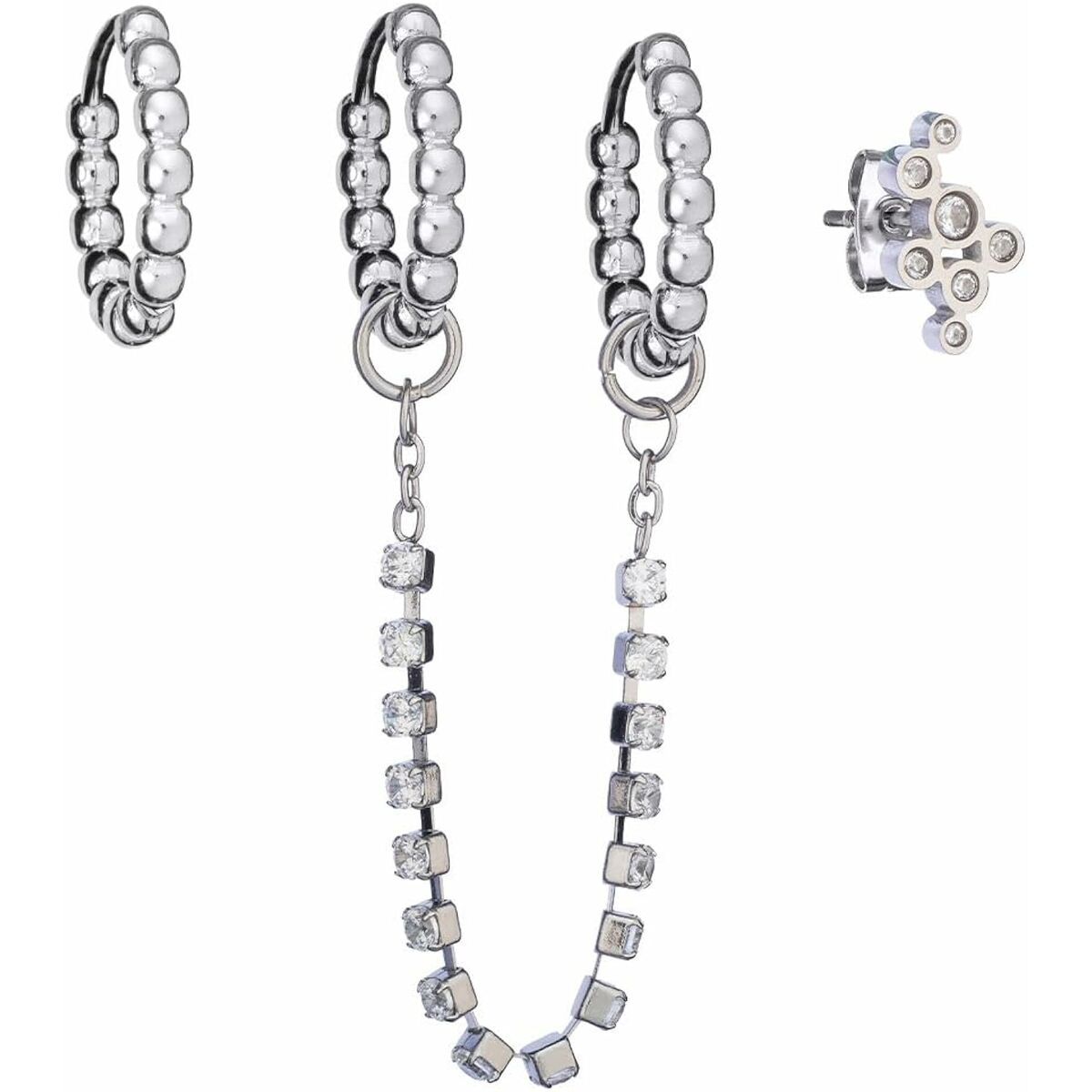 Elegante AN Jewels oorbellen AB.EP028 met glinsterende steentjes en een veelzijdig ontwerp.
