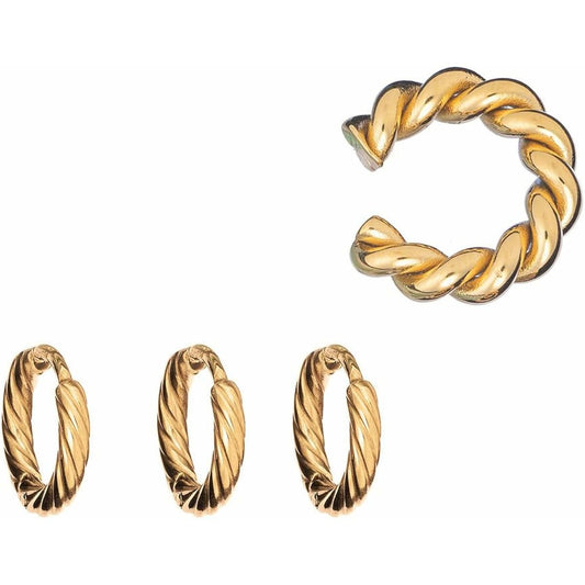 Gouden AN Jewels oorbellen met een elegant, gedraaid ontwerp.