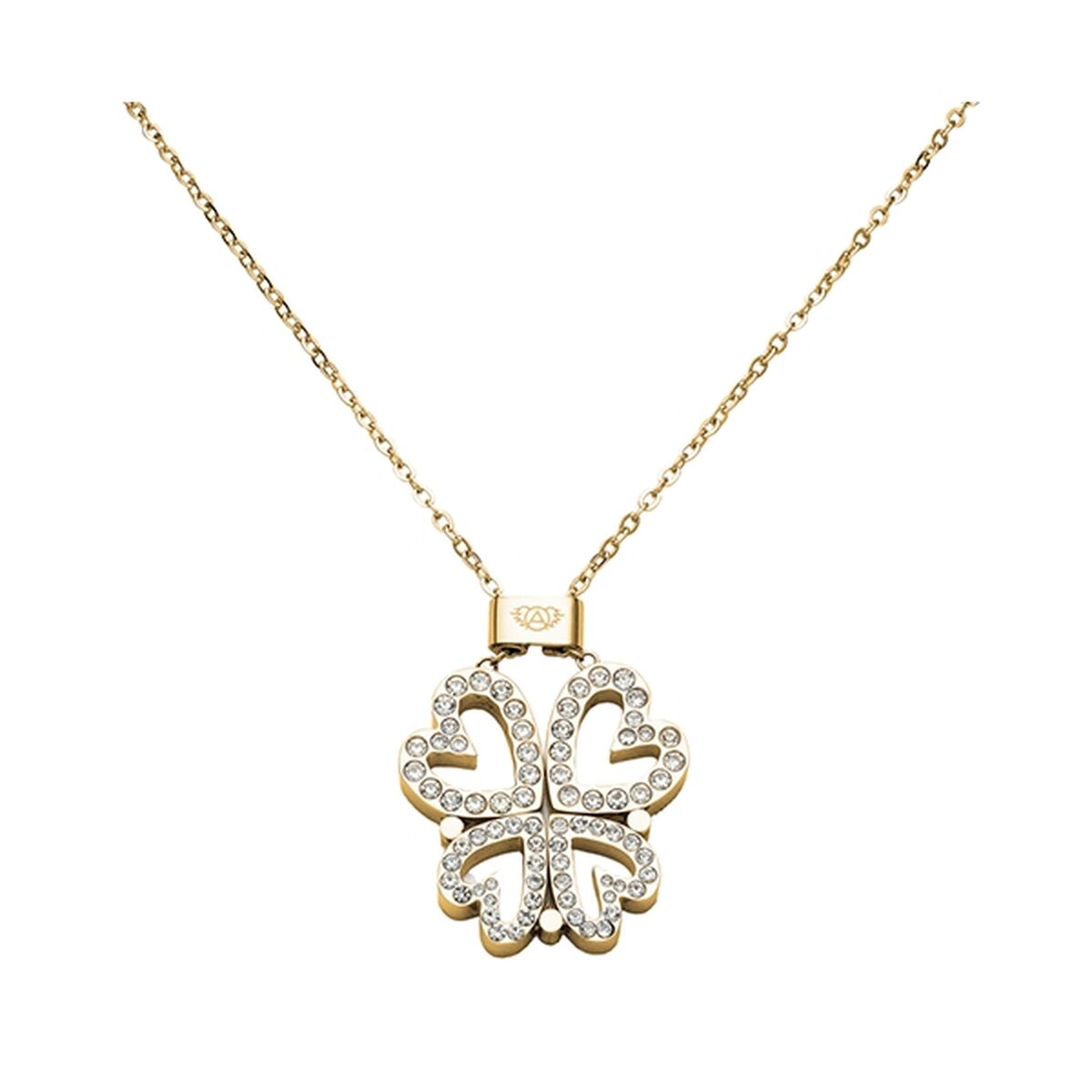 Ketting van AN Jewels met verfijnd hartvormig ontwerp en sprankelende steentjes.
