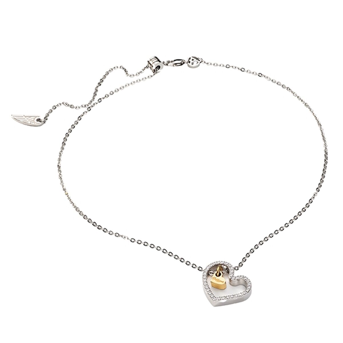 Elegante AN Jewels armband met hartvormige hanger en zilveren ketting.