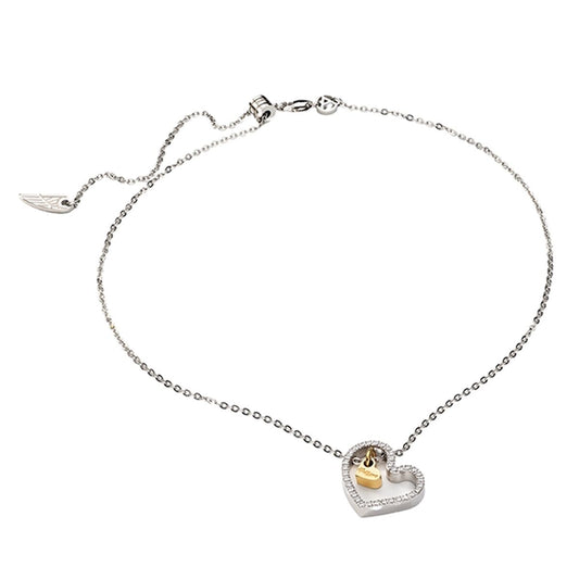 Elegante AN Jewels armband met hartvormige hanger en zilveren ketting.