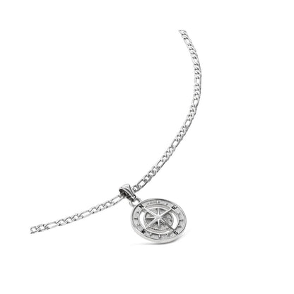 Detail van de zilverkleurige One Jewels ketting met een sierlijke hanger.