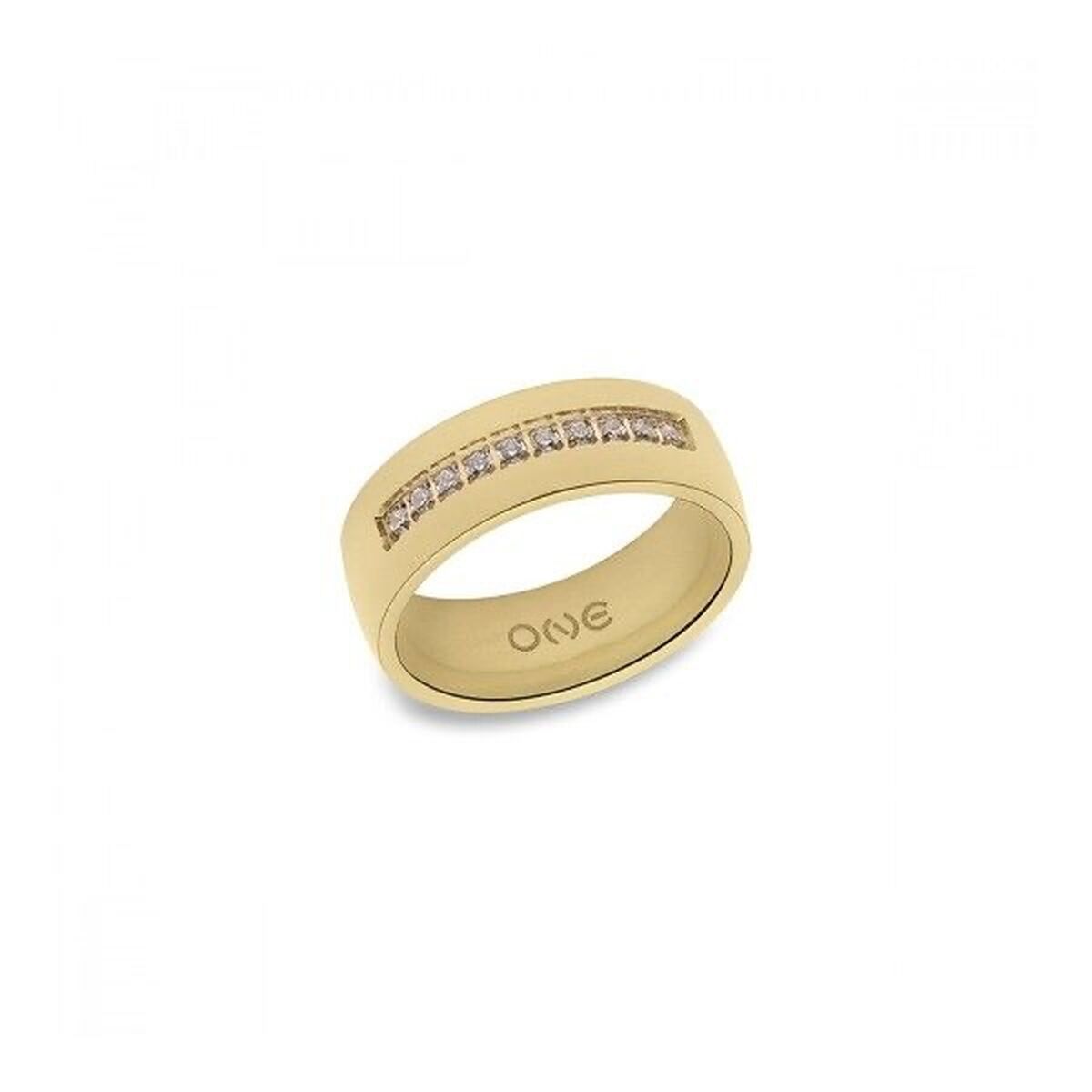 Goudkleurige One Jewels ring voor dames maat 8 met elegante steentjes.