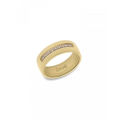 One Jewels ring in goud met elegante strassdetails, maat 9.