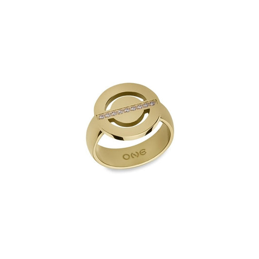 Gouden One Jewels ring maat 8 met elegant ontwerp en sprankelende details.