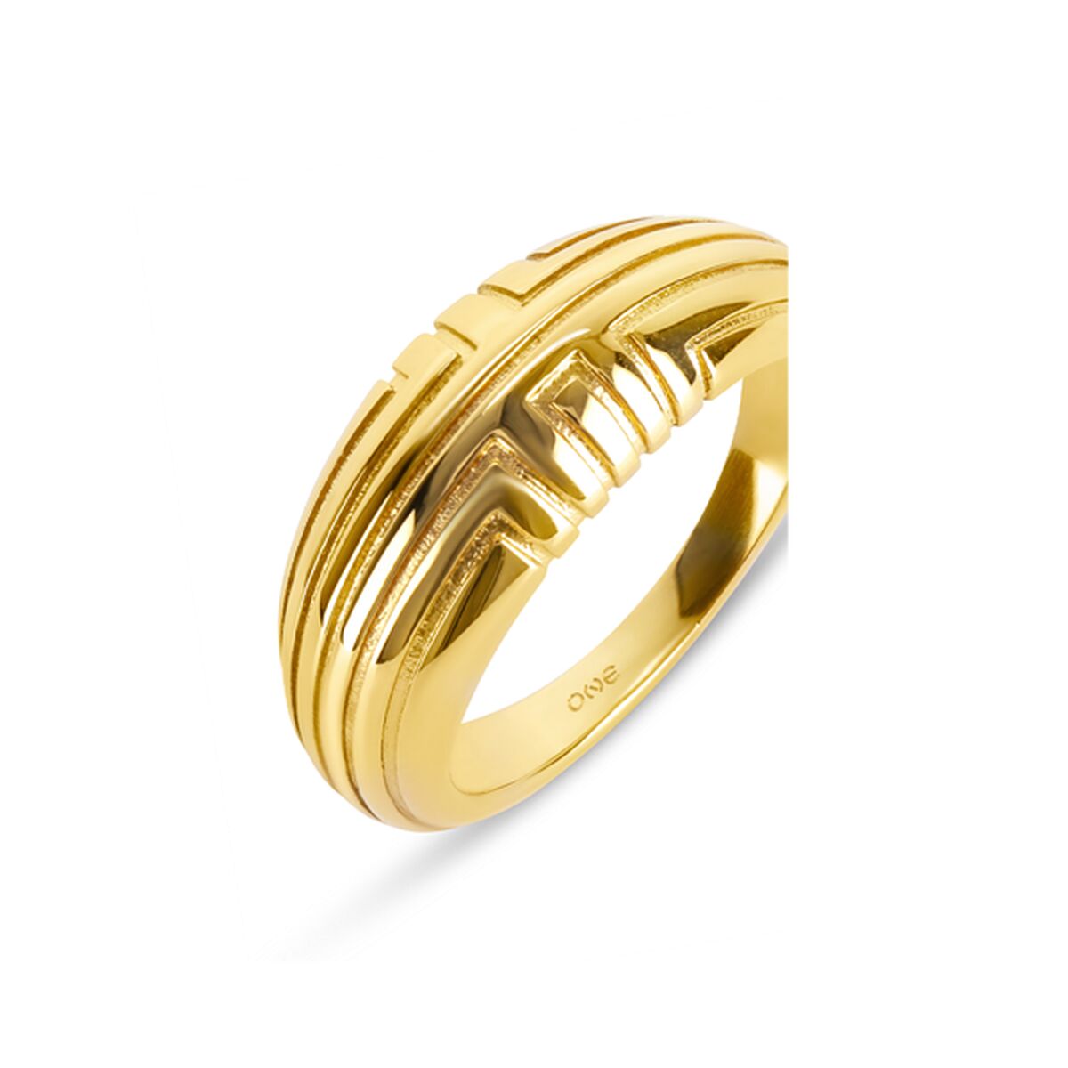 Detail van de gouden One Jewels ring met elegant ontwerp en verfijnde afwerking.