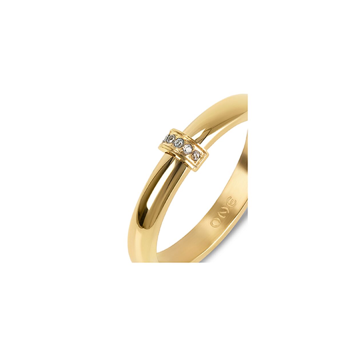 Detail van de One Jewels gouden ring met elegante steenaccenten.