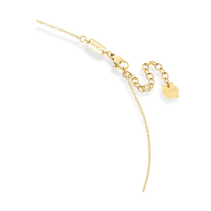 Detail van de sluiting van de One Jewels gouden ketting met merklogo.
