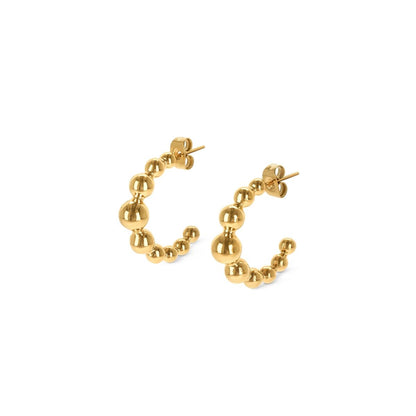 Gouden One Jewels Oorbellen met elegante, ronde kralen in een speelse vorm.