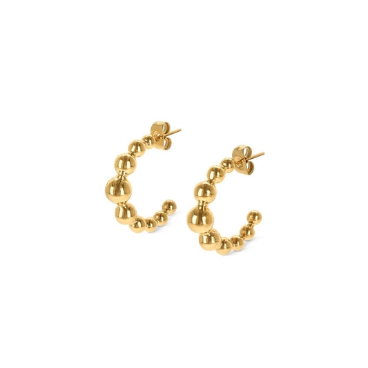 Gouden One Jewels Oorbellen met elegante, ronde kralen in een speelse vorm.