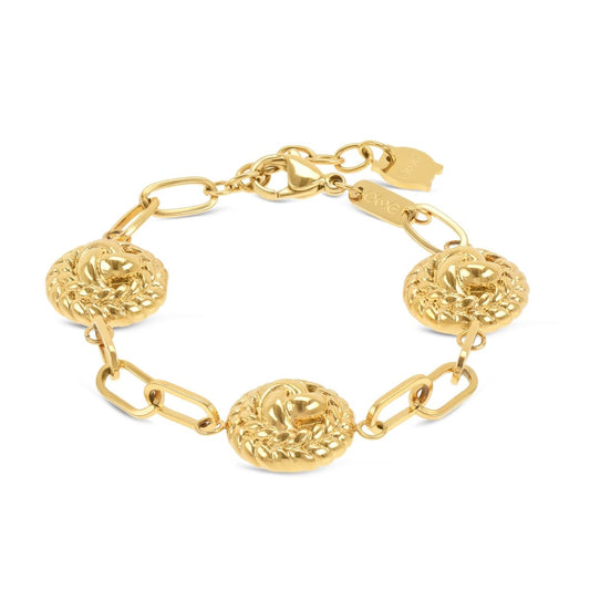 Gouden One Jewels armband met elegante schakel en ronde details.