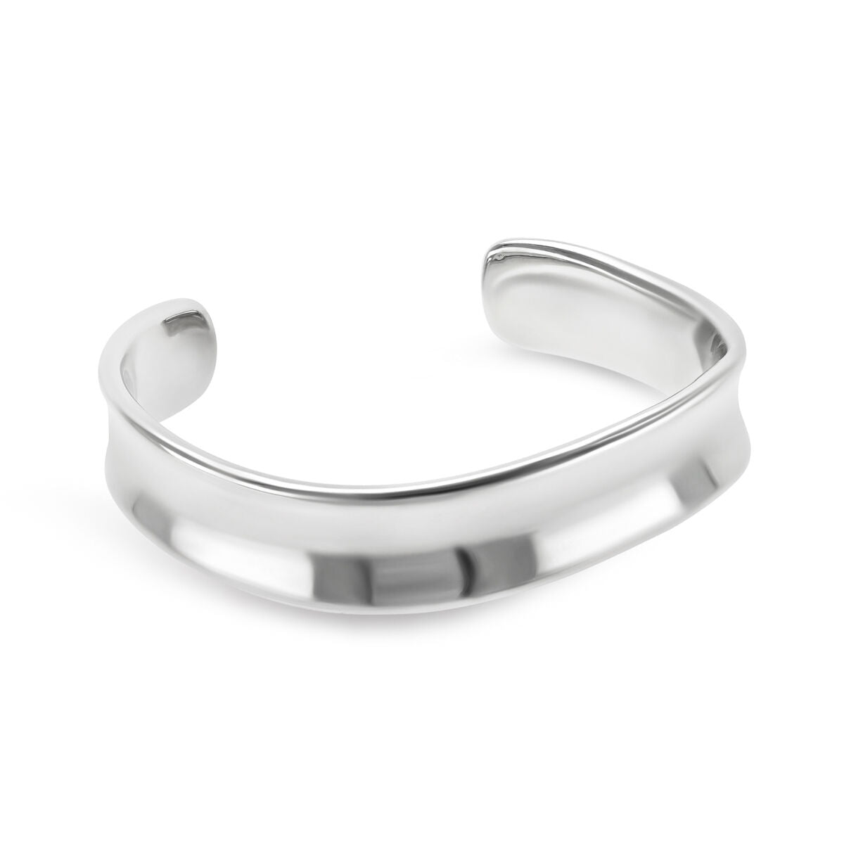 Zijaanzicht van de zilverkleurige One Jewels armband met elegant, glad design.