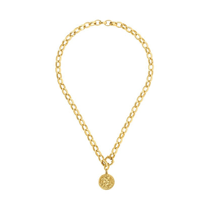 Gouden One Jewels ketting met elegante schakels en een ronde hanger.