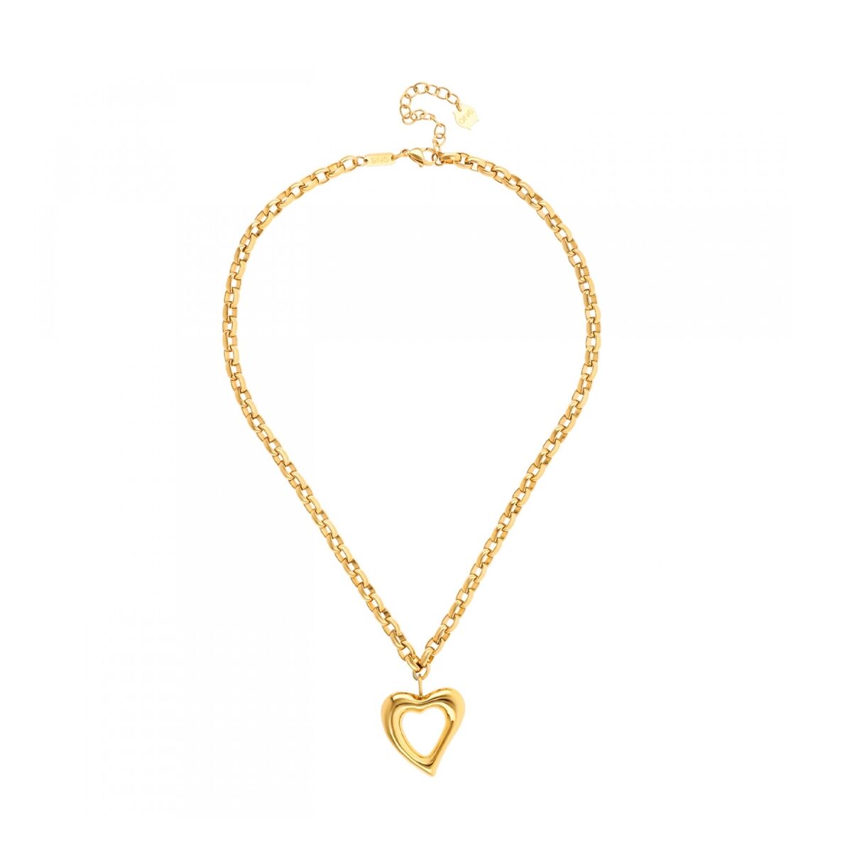 Gouden One Jewels ketting met een elegant hartvormig hanger, perfect voor feestelijke gelegenheden.