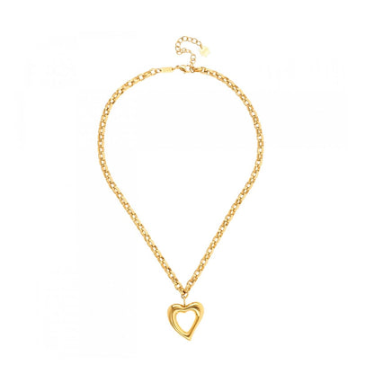 Gouden One Jewels ketting met een elegant hartvormig hanger, perfect voor feestelijke gelegenheden.