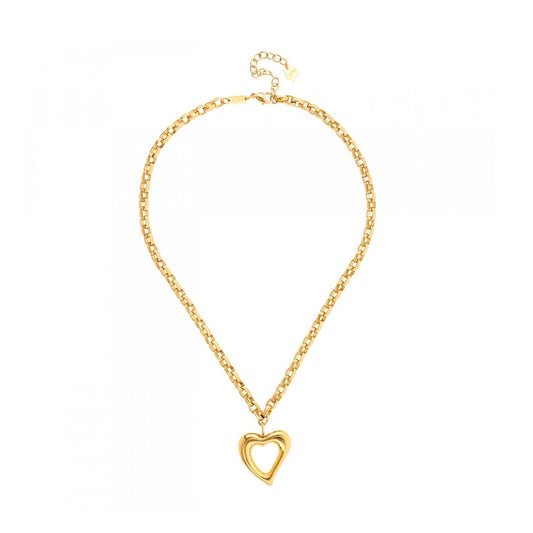 Gouden One Jewels ketting met een elegant hartvormig hanger, perfect voor feestelijke gelegenheden.