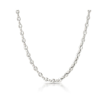 Detail van de zilverkleurige One Jewels ketting met een elegant schakeldesign.
