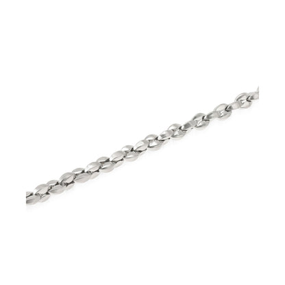 Detail van de zilverkleurige One Jewels ketting met elegante schakels in zijaanzicht.