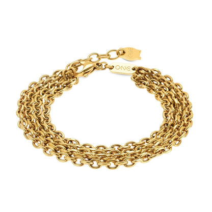 Gouden One Jewels armband met elegante afwerking en schakels, voor dames.