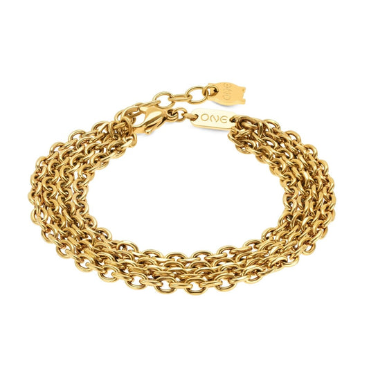Gouden One Jewels armband met elegante afwerking en schakels, voor dames.