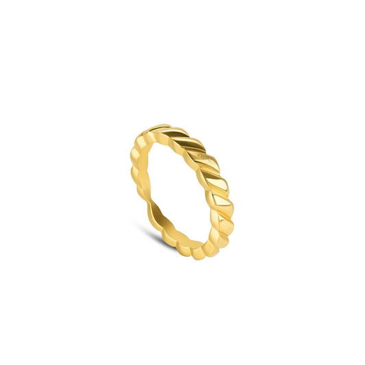 Gouden One Jewels ring met elegant, gedraaid ontwerp voor dames.