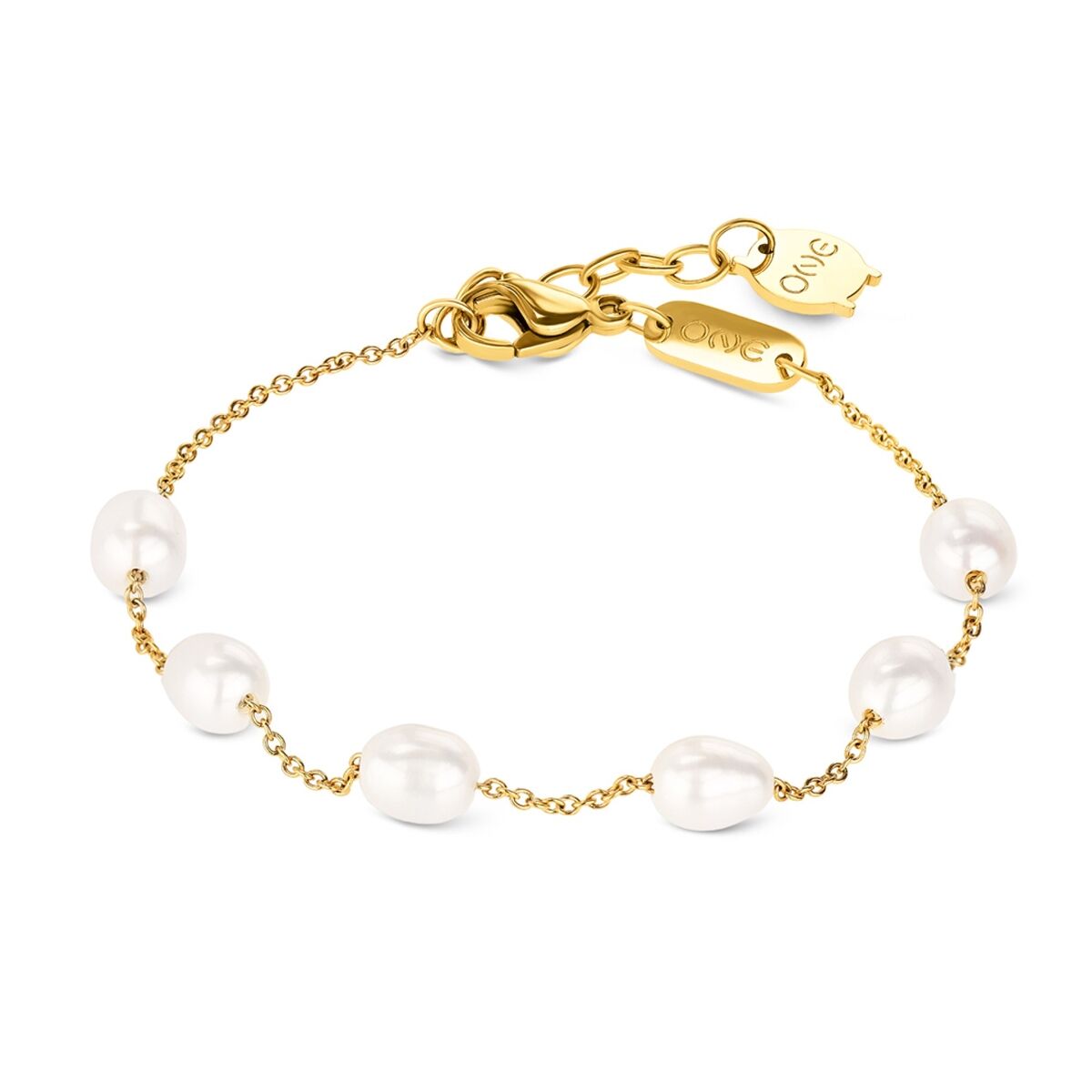 Gouden One Jewels armband met parels, elegant design voor dames.