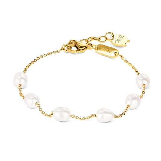 Gouden One Jewels armband met parels, elegant design voor dames.
