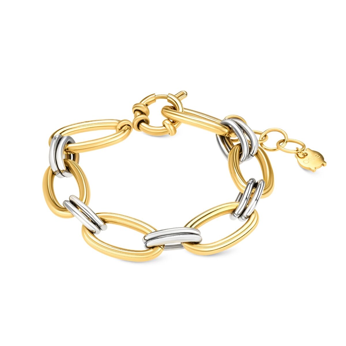 Gouden One Jewels armband met elegante schakels en een unieke afwerking.