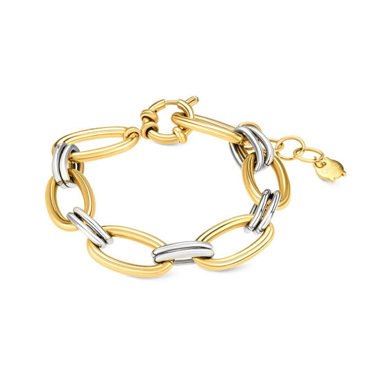 Gouden One Jewels armband met elegante schakels en een unieke afwerking.