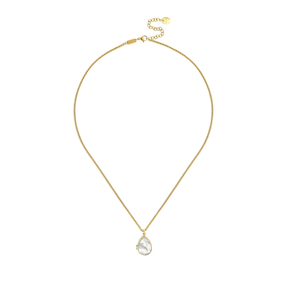 Gouden One Jewels ketting voor dames met een elegante druppelvormige hanger.