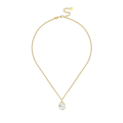 Gouden One Jewels ketting voor dames met een elegante druppelvormige hanger.