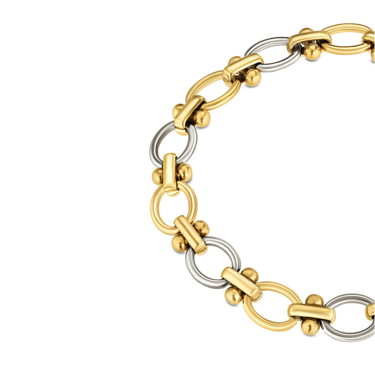 Detail van de One Jewels gouden armband met elegante schakels en stijlvolle afwerking.