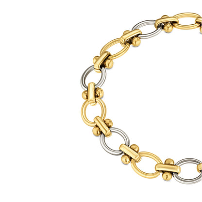 Detail van de One Jewels gouden armband met elegante schakels en stijlvolle afwerking.