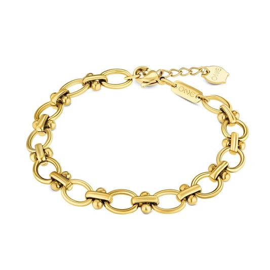 Gouden One Jewels armband met elegante schakels en een verfijnde uitstraling.