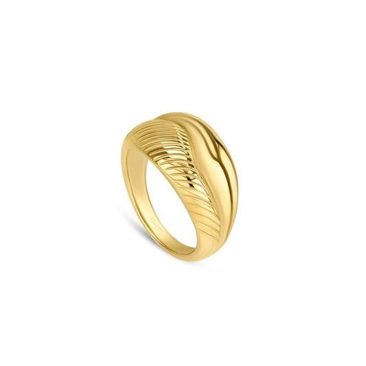 Gouden One Jewels ring met elegant ontwerp en gestructureerde details.