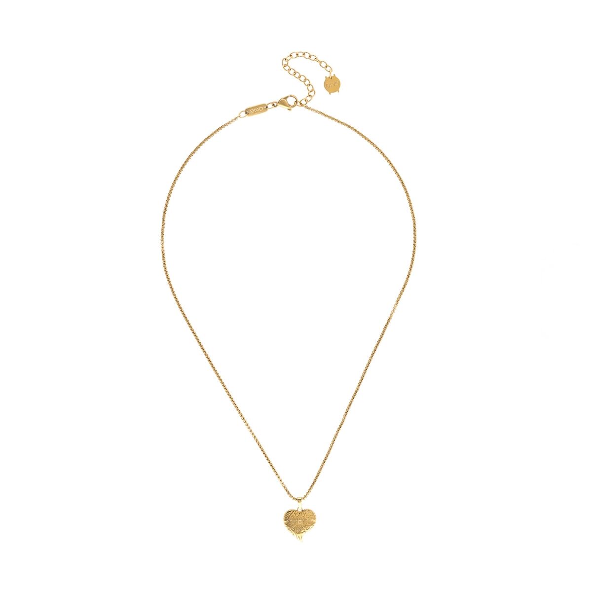Gouden One Jewels ketting met een hartvormige hanger, elegant en stijlvol.