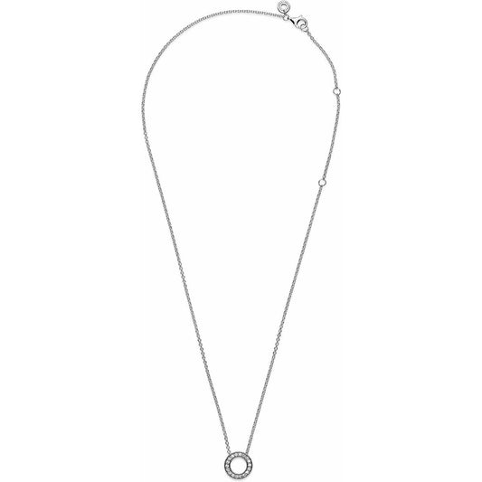 Zilverkleurige Pandora ketting met mineraal kristal, elegant ontwerp en verfijnde uitstraling.