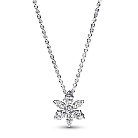Pandora ketting voor dames van 925 sterling zilver met een elegant bloemenontwerp.