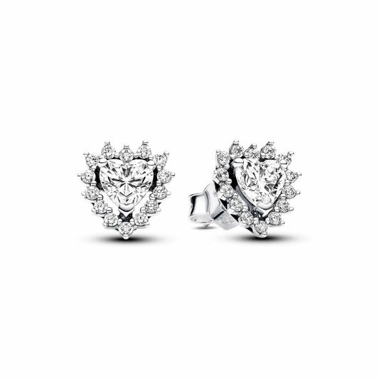 Pandora oorbellen in sterling zilver 925 met een elegant hartvormig ontwerp.