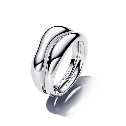 Pandora ring voor dames in 14k sterling zilver met een tijdloos, elegant ontwerp.