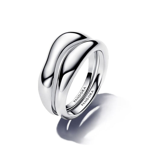 Pandora ring voor dames in 14k sterling zilver met een tijdloos, elegant ontwerp.